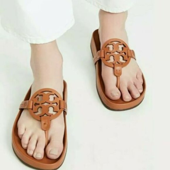 TORY BURCH Miller Cloud Sandals Aged Camello 8.5 NIB